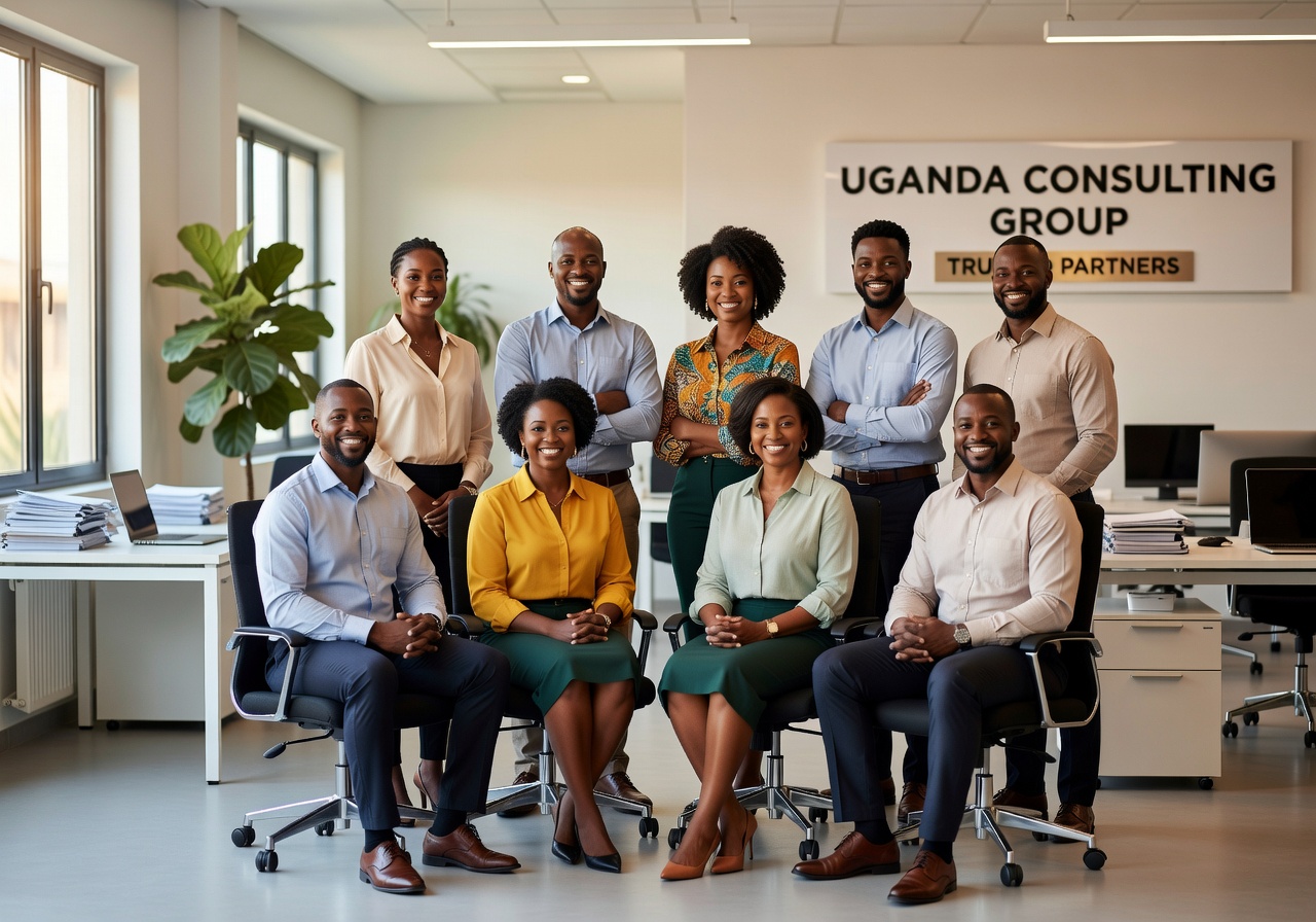 Ascend Consulting Uganda team in meeting